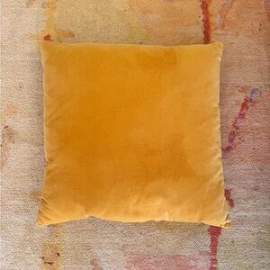 Mustard Yellow Velvet Throw Pillow
